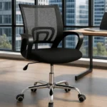 Cadeira de Escritório Ergonômica Giratória com encosto em mesh respirável e assento acolchoado