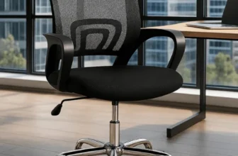 Cadeira de Escritório Ergonômica Giratória com encosto em mesh respirável e assento acolchoado