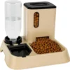 Comedouro e Bebedouro Automático Elevado para cães e gatos, com dispenser de ração e água