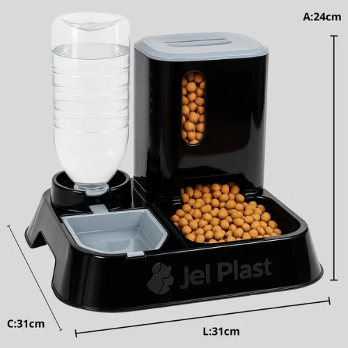 Comedouro e Bebedouro Automático Elevado para Cães e Gatos 3 Comedouro e Bebedouro Automático Elevado para cães e gatos, com dispenser de ração e água