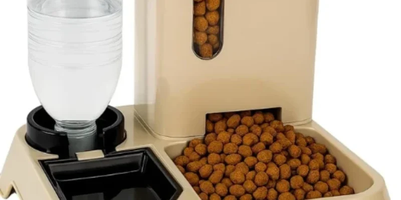 Comedouro e Bebedouro Automático Elevado para Cães e Gatos