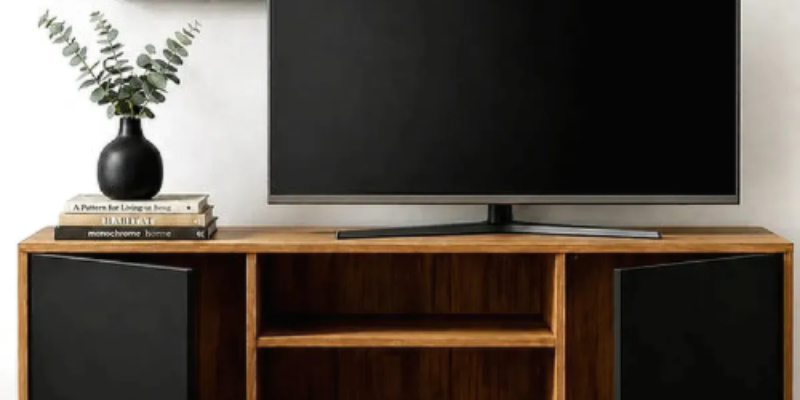 Rack Tv Moderno 120cm Mdp Até 50 Polegadas Sala De Estar Vms Preto